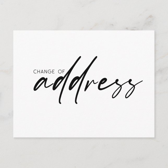 Change Of Address Modern Handwritten Script Postcard (Front)