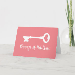 Change of address moving card with vintage key