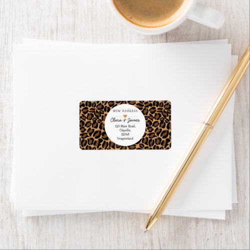 Change of address new address Leopard Print Label