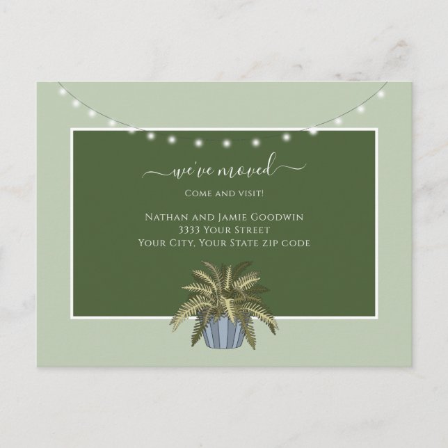 Change of Address New Home Script Announcement Postcard (Front)