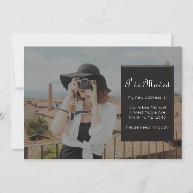 Change of Address Photo and Pretty Dots Announcement (Front)