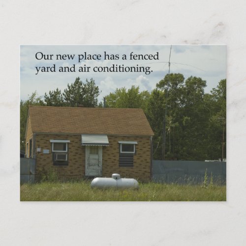 Change of Address Postcard Fenced Yard Announcement Postcard