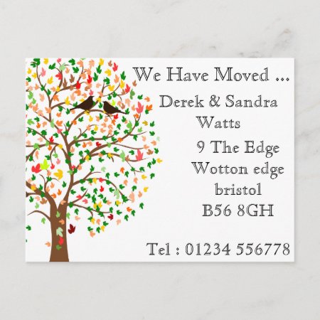 Change Of Address Postcard We Have Moved Autumn