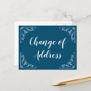 Change of address script calligraphy announcement postcard