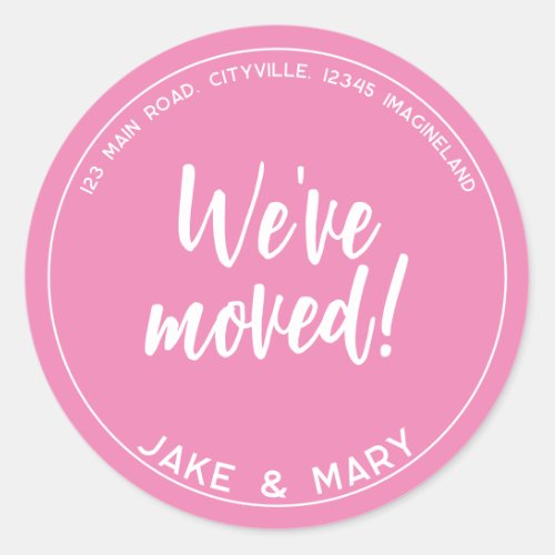 Change of address Simple Modern Weve moved Classic Round Sticker