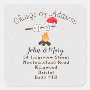 Change of Address smore sticker snow