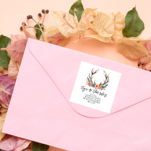 Change of Address Stag Antler Floral Address Label