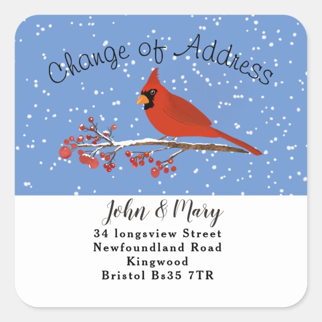 Change of Address sticker cardinal (Front)