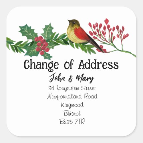 Change of Address sticker Christmas