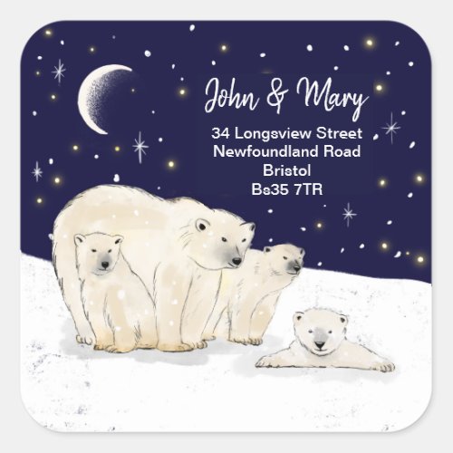 Change of Address sticker christmas polar bear