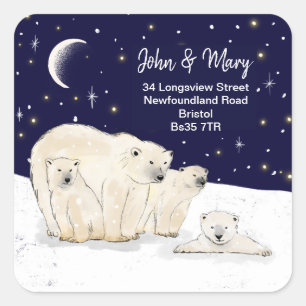 Change of Address sticker christmas polar bear