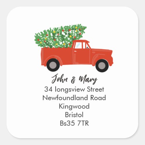Change of Address sticker christmas tree