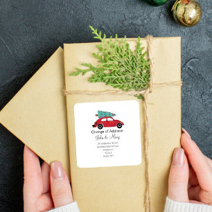 Change of Address sticker christmas tree