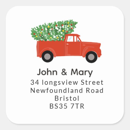 Change of Address sticker christmas tree