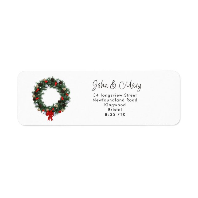Change of Address sticker christmas wreath (Front)