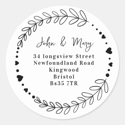 Change of Address sticker pattern hearts