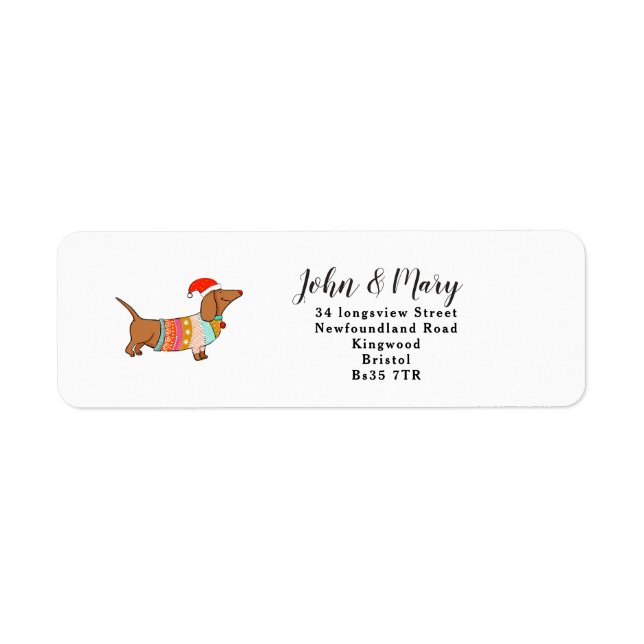 Change of Address sticker sausage dog (Front)