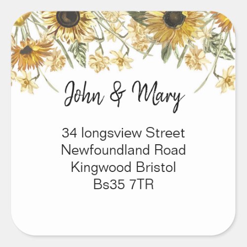 Change of Address sticker wildflower sunflower