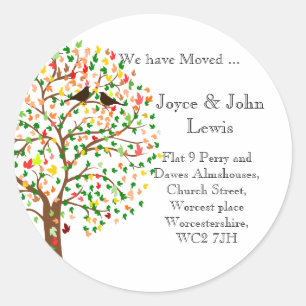 Change of Address Stickers autumn fall family tree