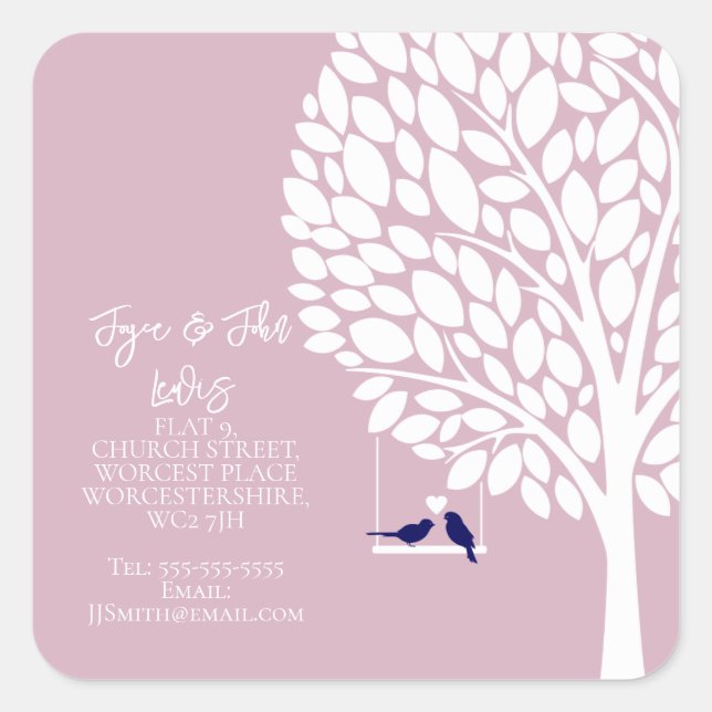 Change of Address Stickers  family tree (Front)