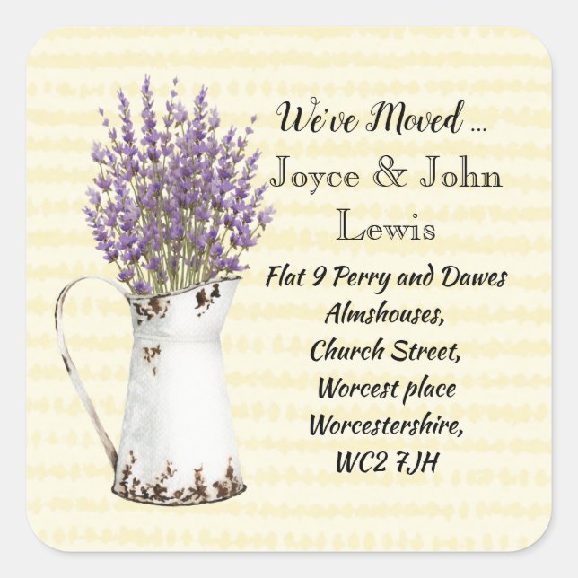 Change of Address Stickers lavender (Front)