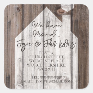Change of Address Stickers wood house