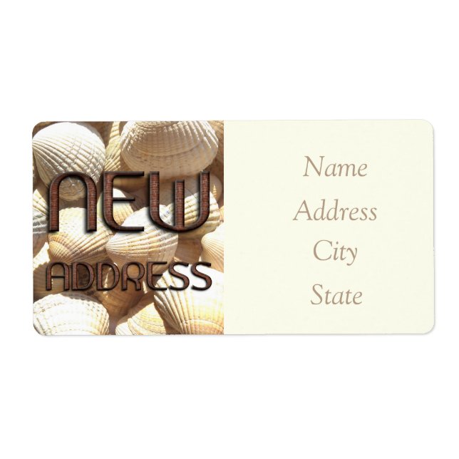 Change of Address Summer Sea Shells Funny Bricks Label (Front)