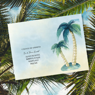 Change of address tropical, palm tree, Florida Announcement Postcard