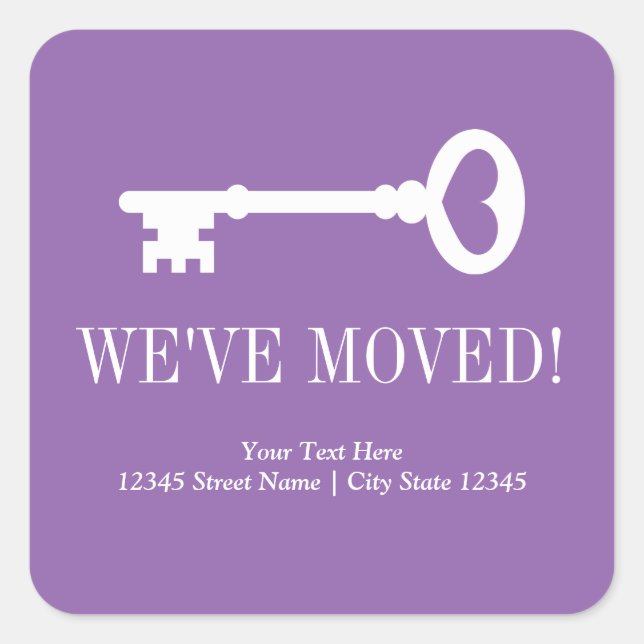 Change of address vintage key moving home stickers (Front)