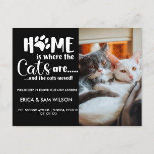 Change of address we have moved house home is cat announcement postcard