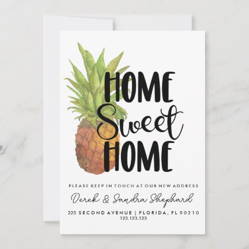 Change of address we have moved pineapple invitation