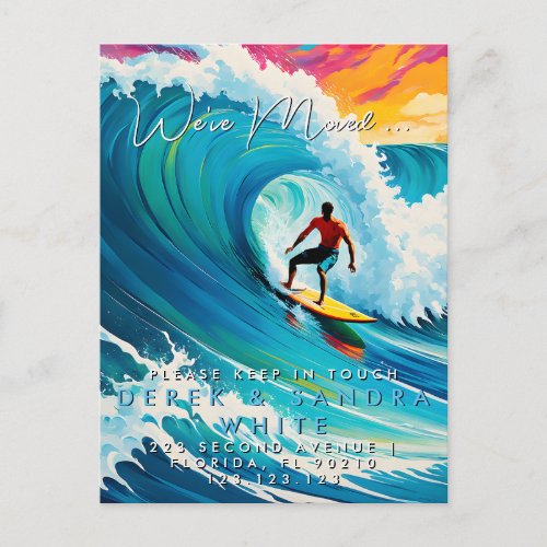 Change of address we have moved sea  surf announcement postcard