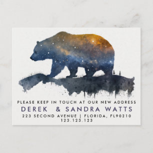 change of address we've moved announcement bear postcard