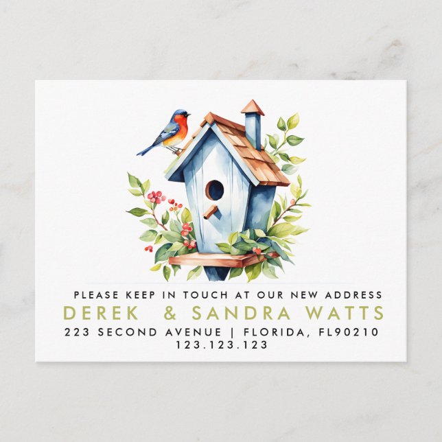 change of address we've moved announcement bird (Front)