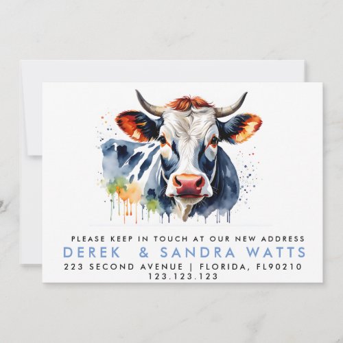 change of address weve moved announcement cow 