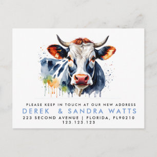 change of address we've moved announcement cow postcard