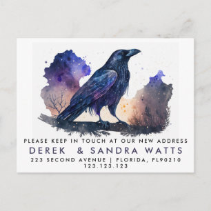 change of address we've moved announcement crow postcard