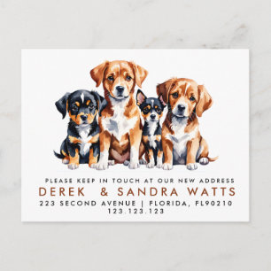 change of address we've moved announcement dogs  postcard