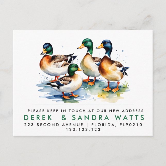 change of address we've moved announcement DUCKS (Front)