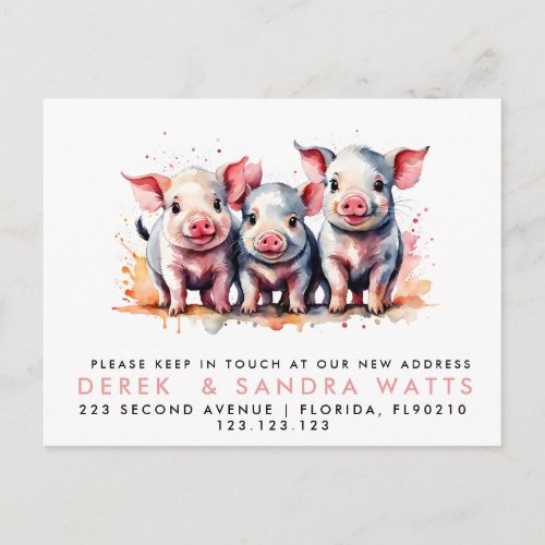 change of address weve moved announcement pigs