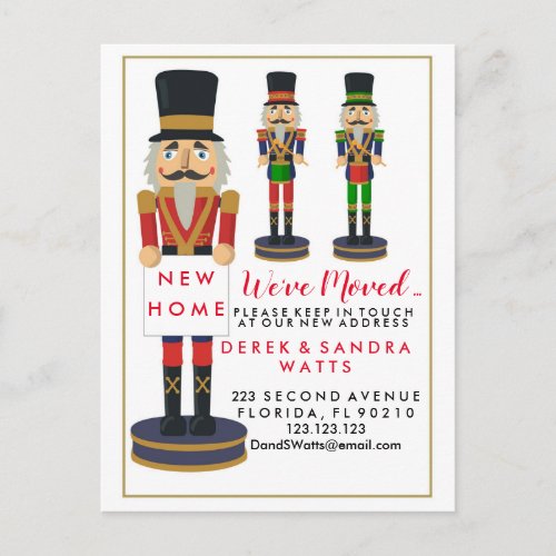 Change of address weve moved Christmas nutcracker Announcement Postcard