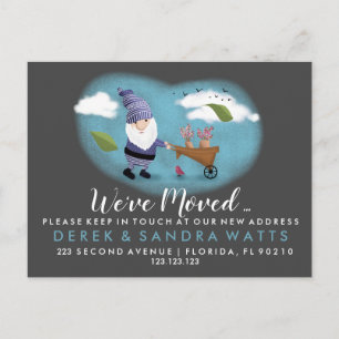 Change of address we've moved house garden gnome announcement postcard