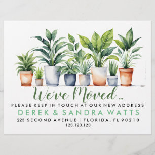 Change of address we've moved plant pots flyer