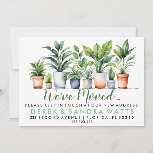 Change of address weve moved plant pots  invitation