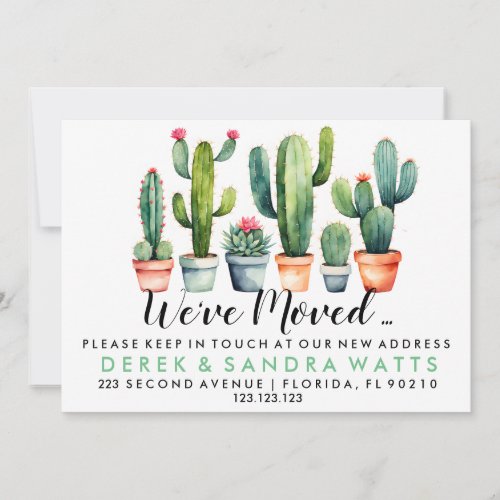 Change of address weve moved plant pots  invitation