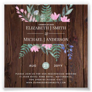 Change of Date Plans Postponement Wildflowers Chic Photo Print