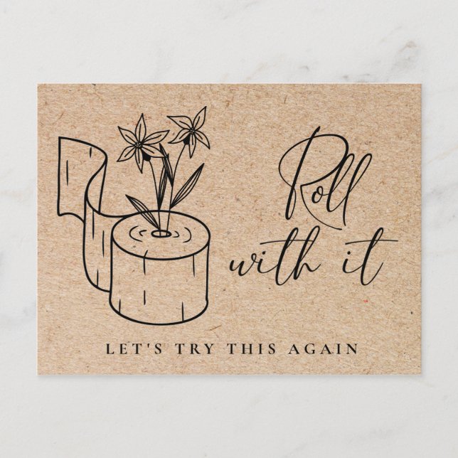 Change of Date Postponed Cancelation Event Postcard (Front)