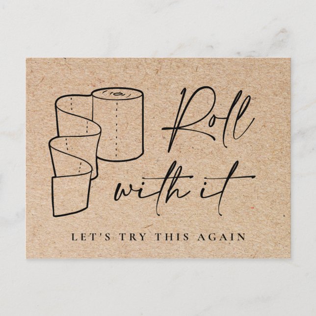 Change of Date Postponed Cancellation Event Postcard (Front)