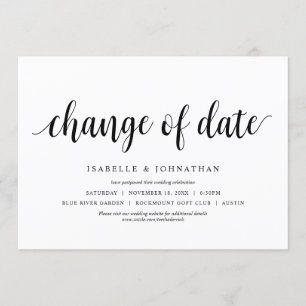 Change of date, Wedding Change the date Invitation
