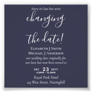 Change of Date Wedding Postponement Photo Invite Print